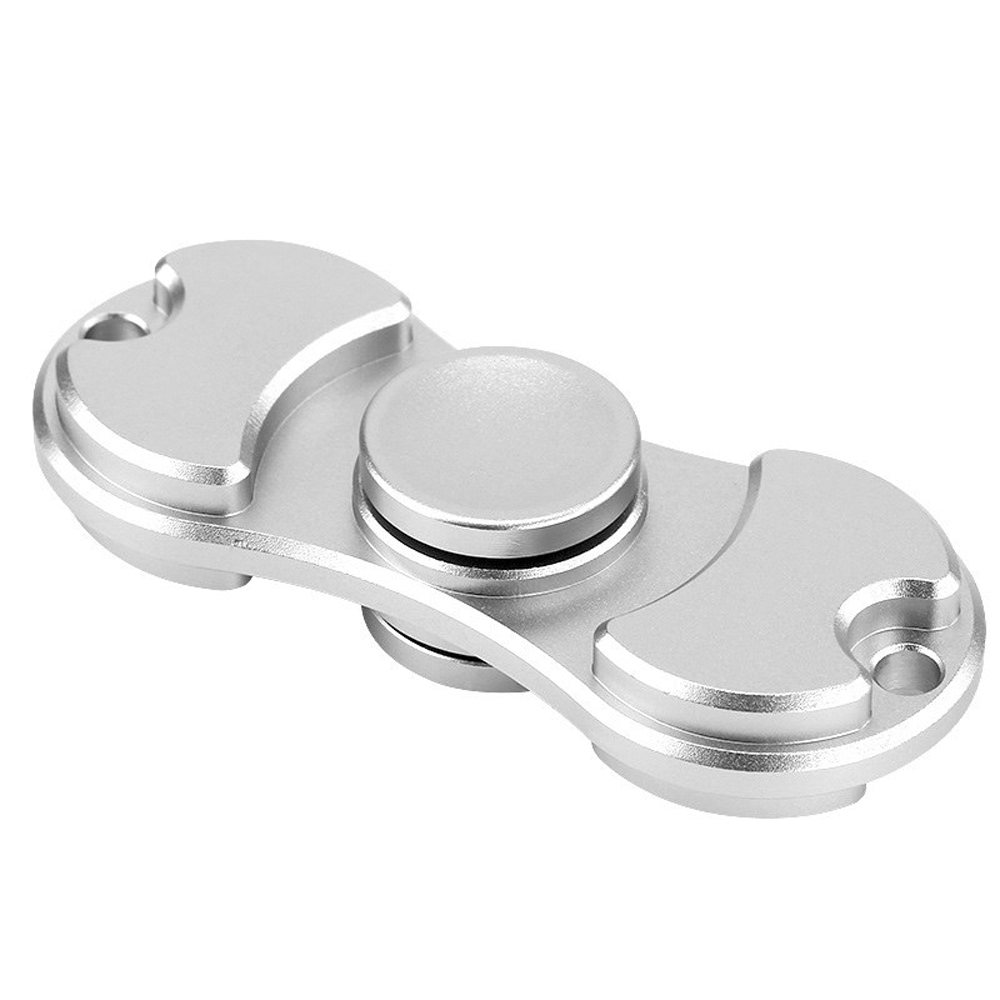 Dual Aluminum Fidget SPINNER Stress Reducer Toy for ADHD and Autism Adult, Child (Silver)''''